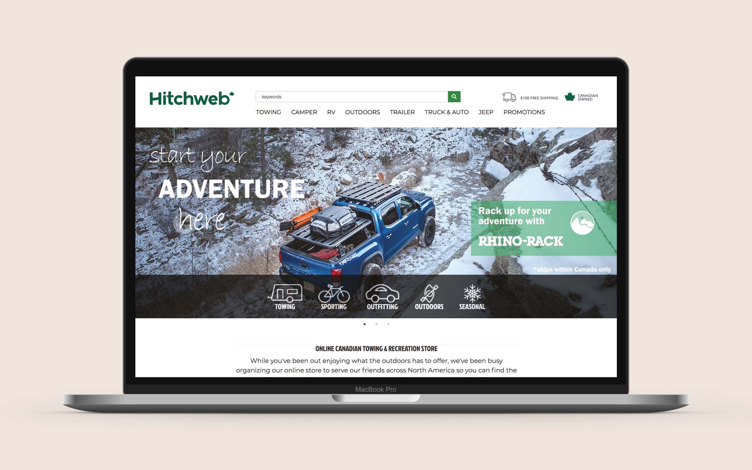 Mockup of a Hitchweb website.