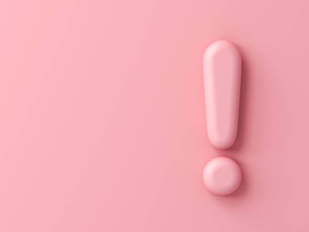 3d model of a pink exclamation mark