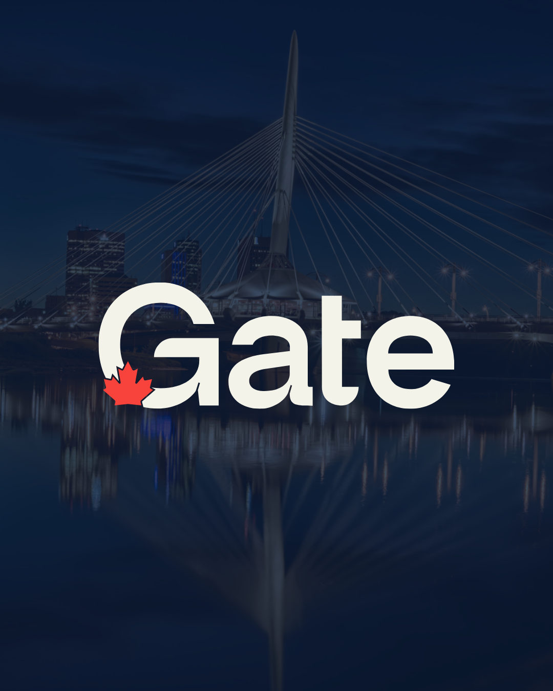 Gate logo against a navy background.