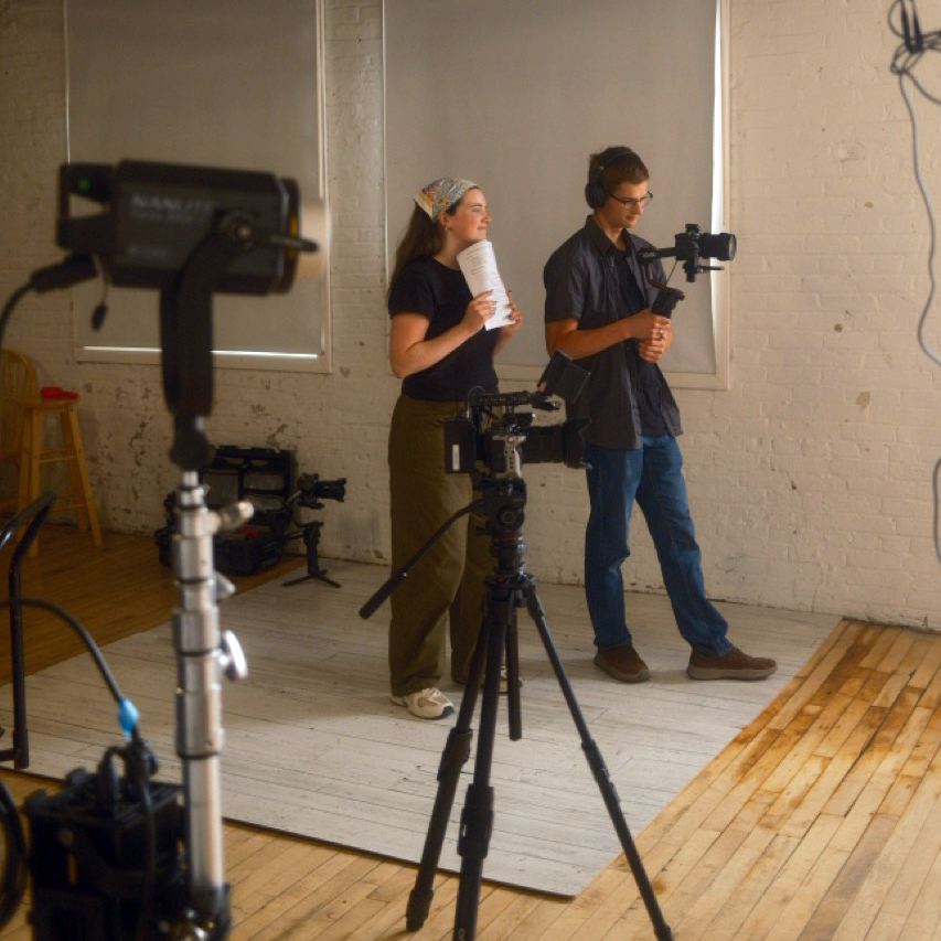 Winnie and videographer Ben on sight at the NSL photoshoot.
